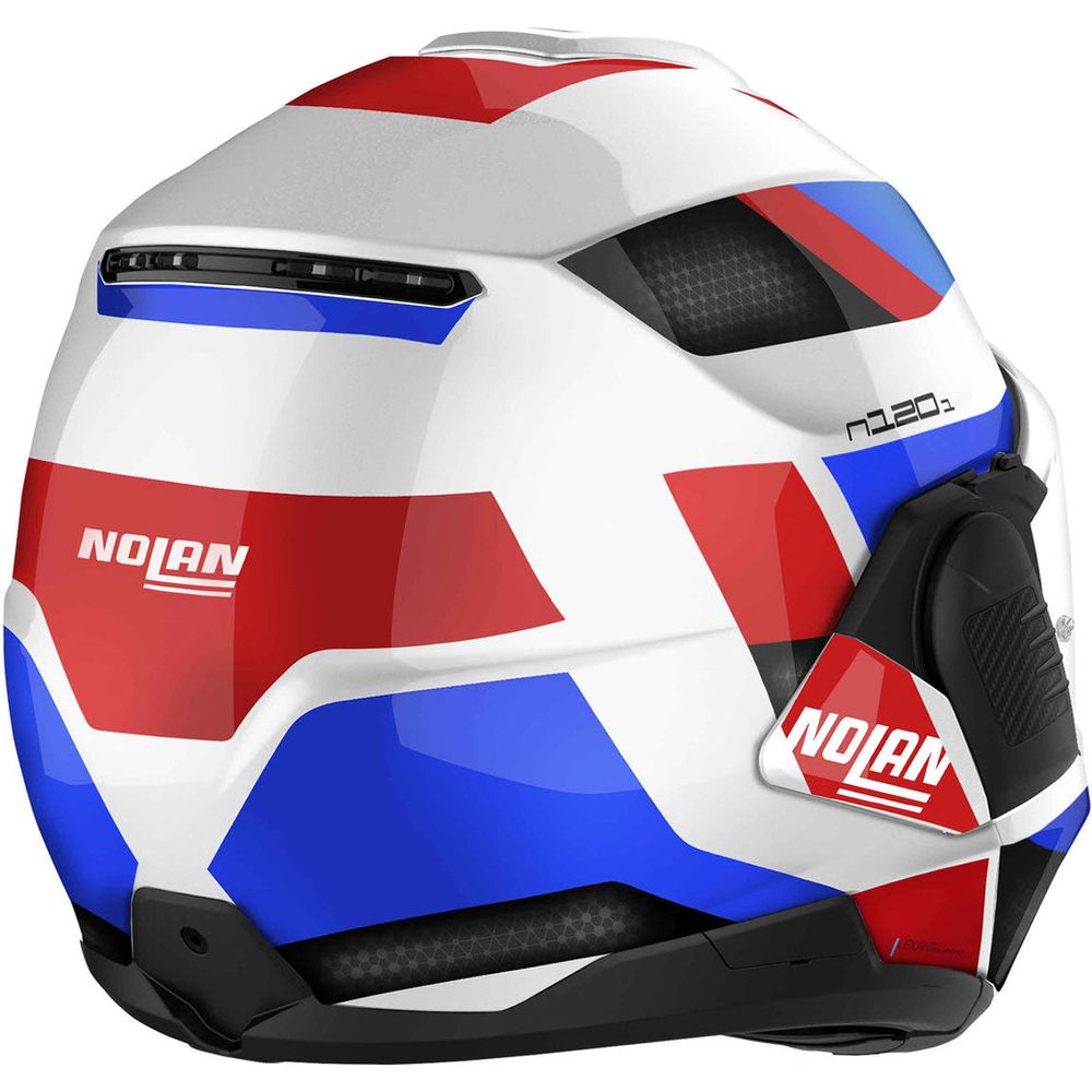 Nolan N120-1 Subway N-Com Modular Flip-Up Helmet Metal White / Blue / Red (Image 5) - ThrottleChimp