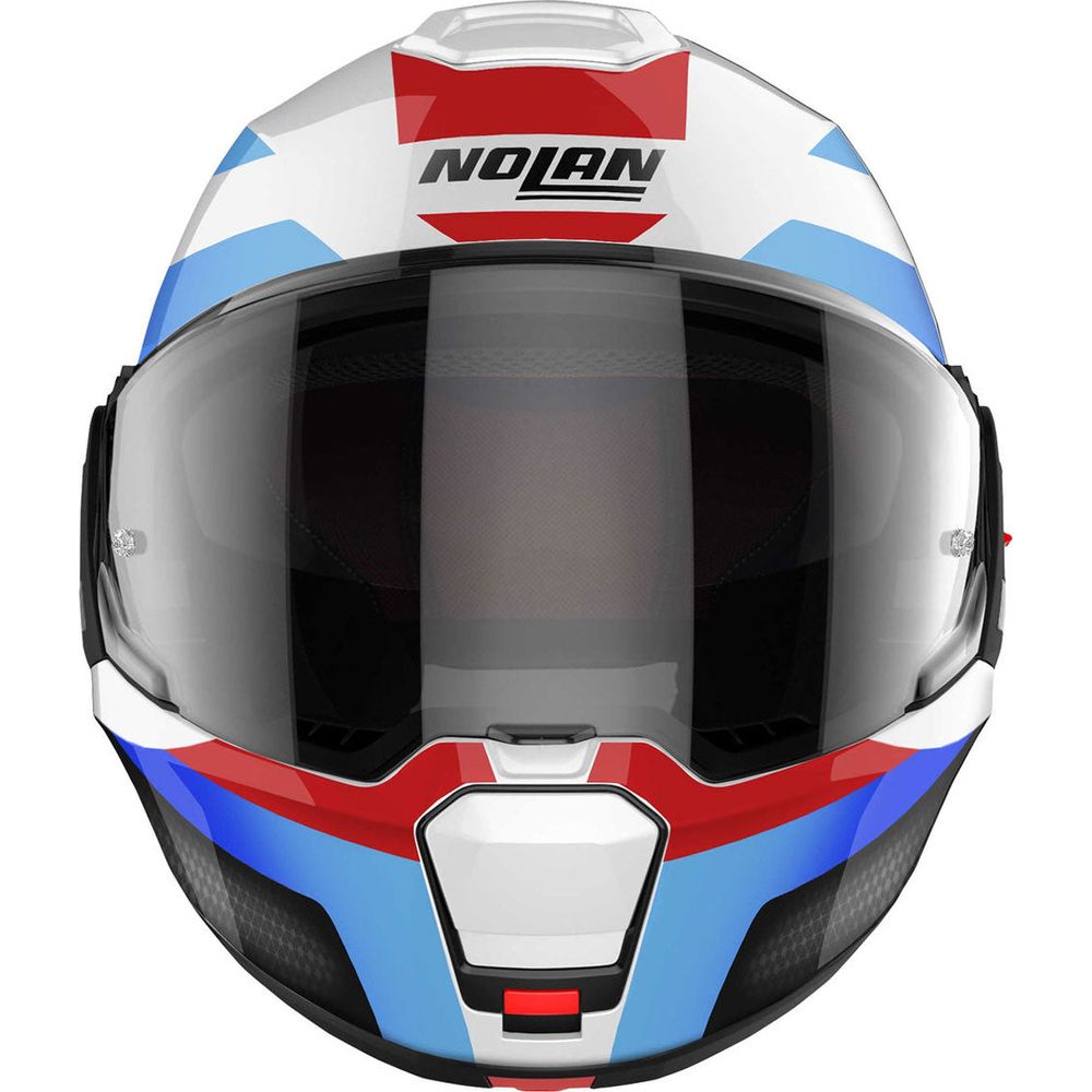 Nolan N120-1 Subway N-Com Modular Flip-Up Helmet Metal White / Blue / Red (Image 4) - ThrottleChimp