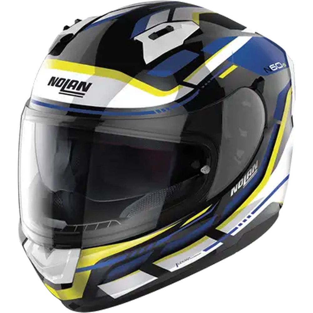 Nolan N60-6 Lancer Full Face Helmet Metal Black / White / Blue / Yellow FREE 1 YEAR Returns, FREE UK Delivery | ThrottleChimp