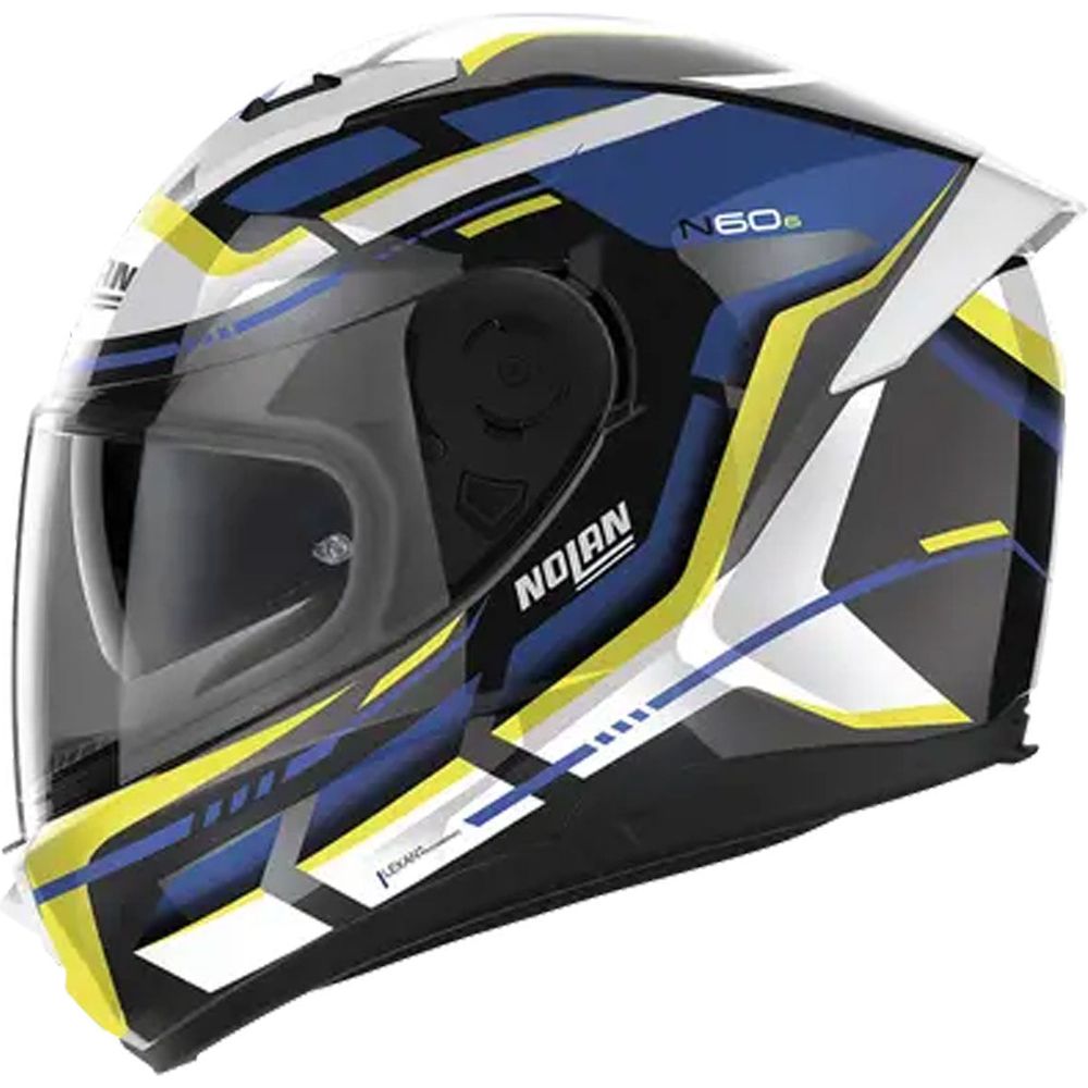 Nolan N60-6 Lancer Full Face Helmet Metal Black / White / Blue / Yellow (Image 3) - ThrottleChimp