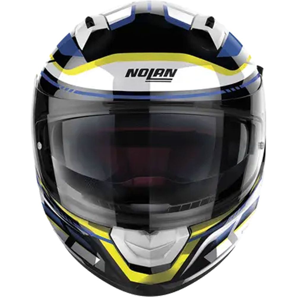 Nolan N60-6 Lancer Full Face Helmet Metal Black / White / Blue / Yellow FREE 1 YEAR Returns, FREE UK Delivery | ThrottleChimp