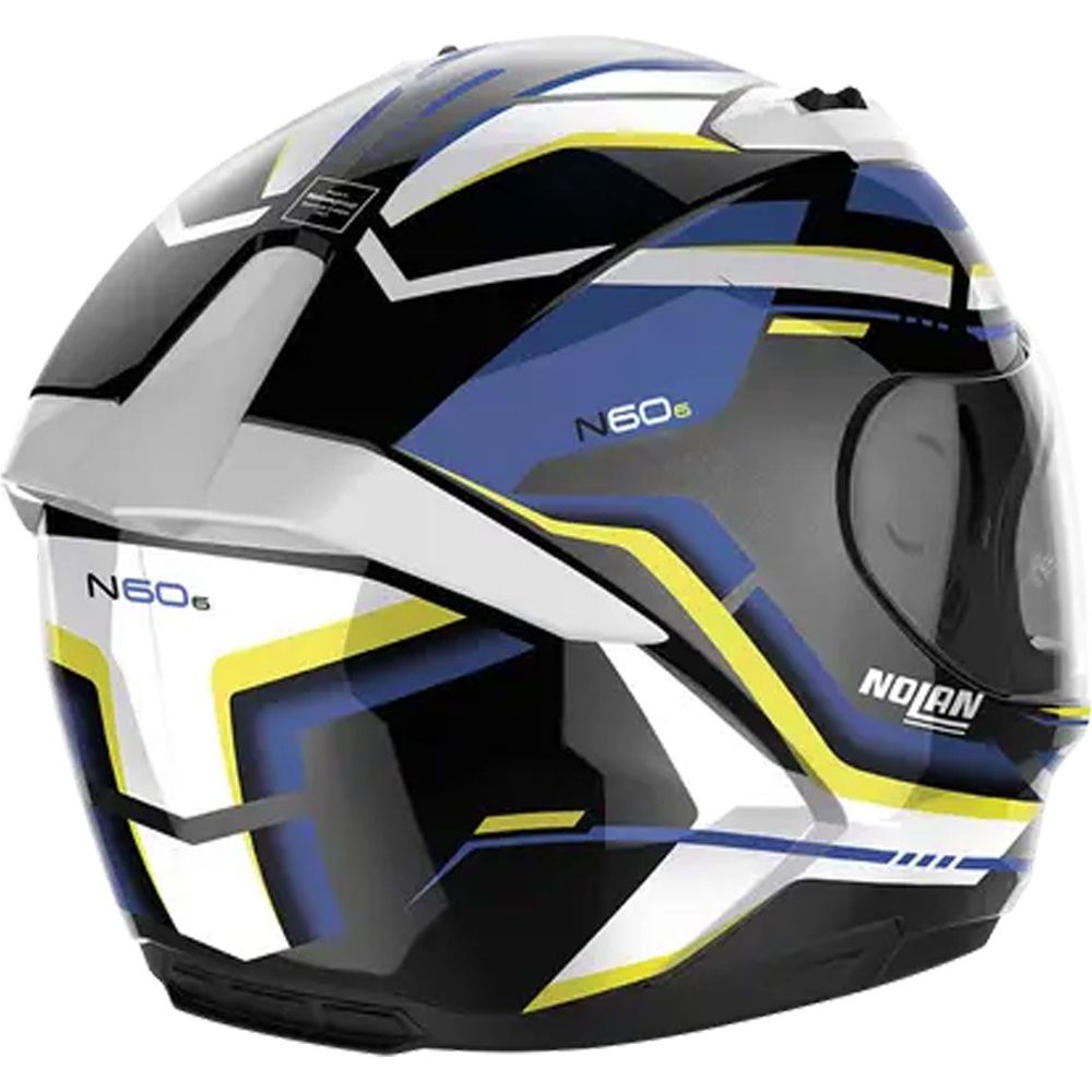 Nolan N60-6 Lancer Full Face Helmet Metal Black / White / Blue / Yellow (Image 4) - ThrottleChimp