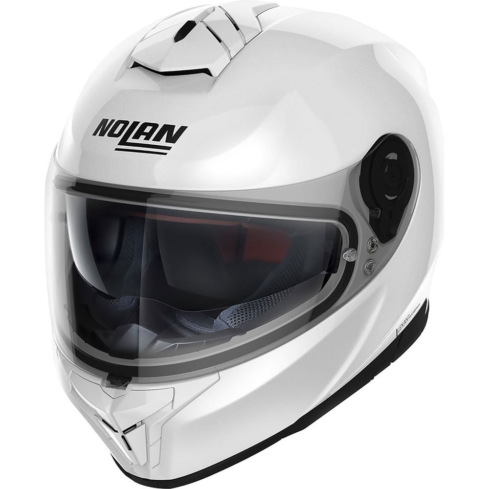 Nolan N80-8 Classic N-Com Full Face Helmet Metal White FREE 1 YEAR Returns, FREE UK Delivery | ThrottleChimp