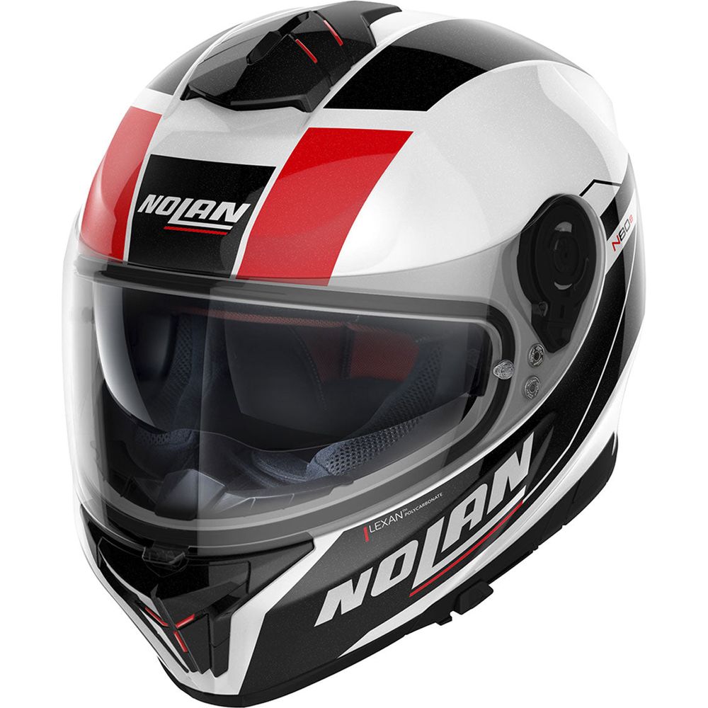 Nolan N80-8 Mandrake N-Com Full Face Helmet Metal White / Black / Red FREE 1 YEAR Returns, FREE UK Delivery | ThrottleChimp