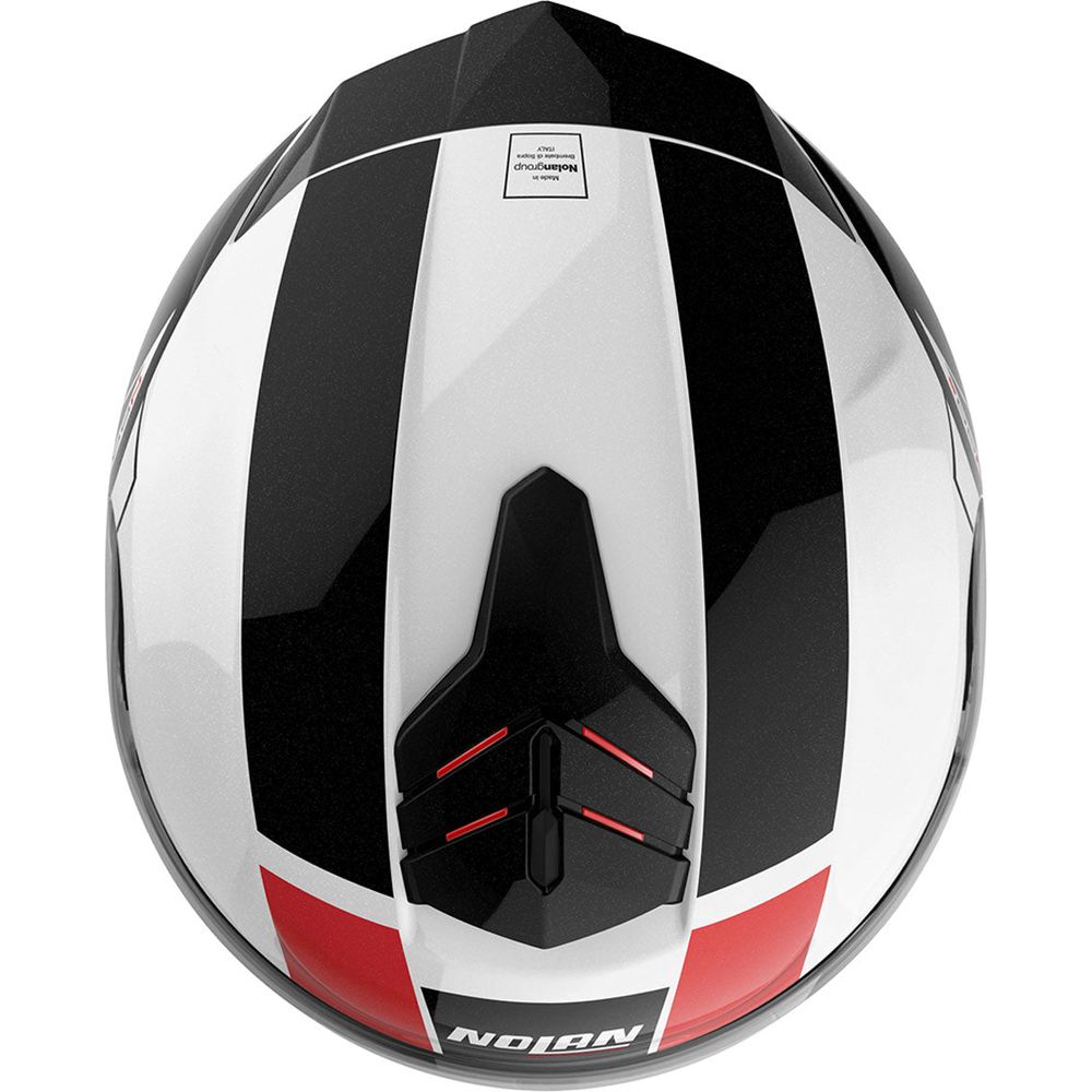 Nolan N80-8 Mandrake N-Com Full Face Helmet Metal White / Black / Red (Image 4) - ThrottleChimp