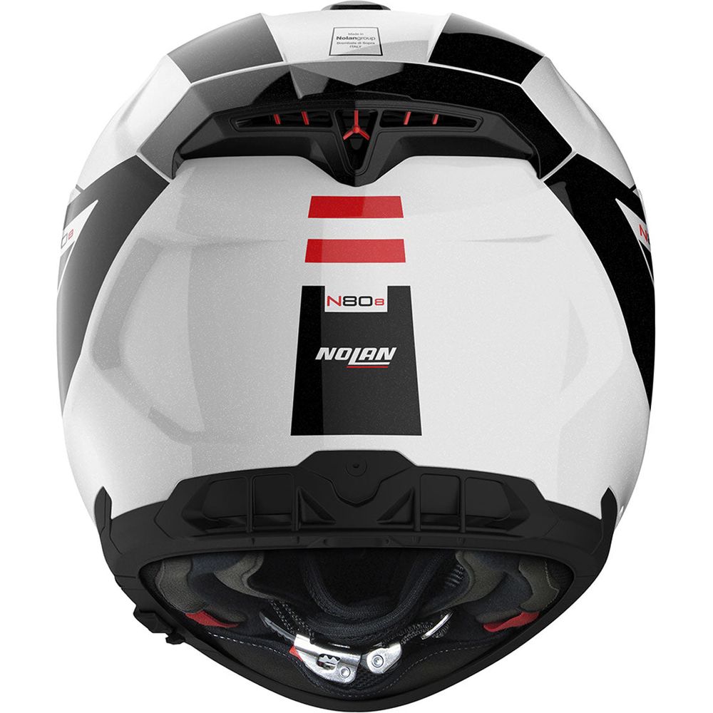 Nolan N80-8 Mandrake N-Com Full Face Helmet Metal White / Black / Red (Image 5) - ThrottleChimp