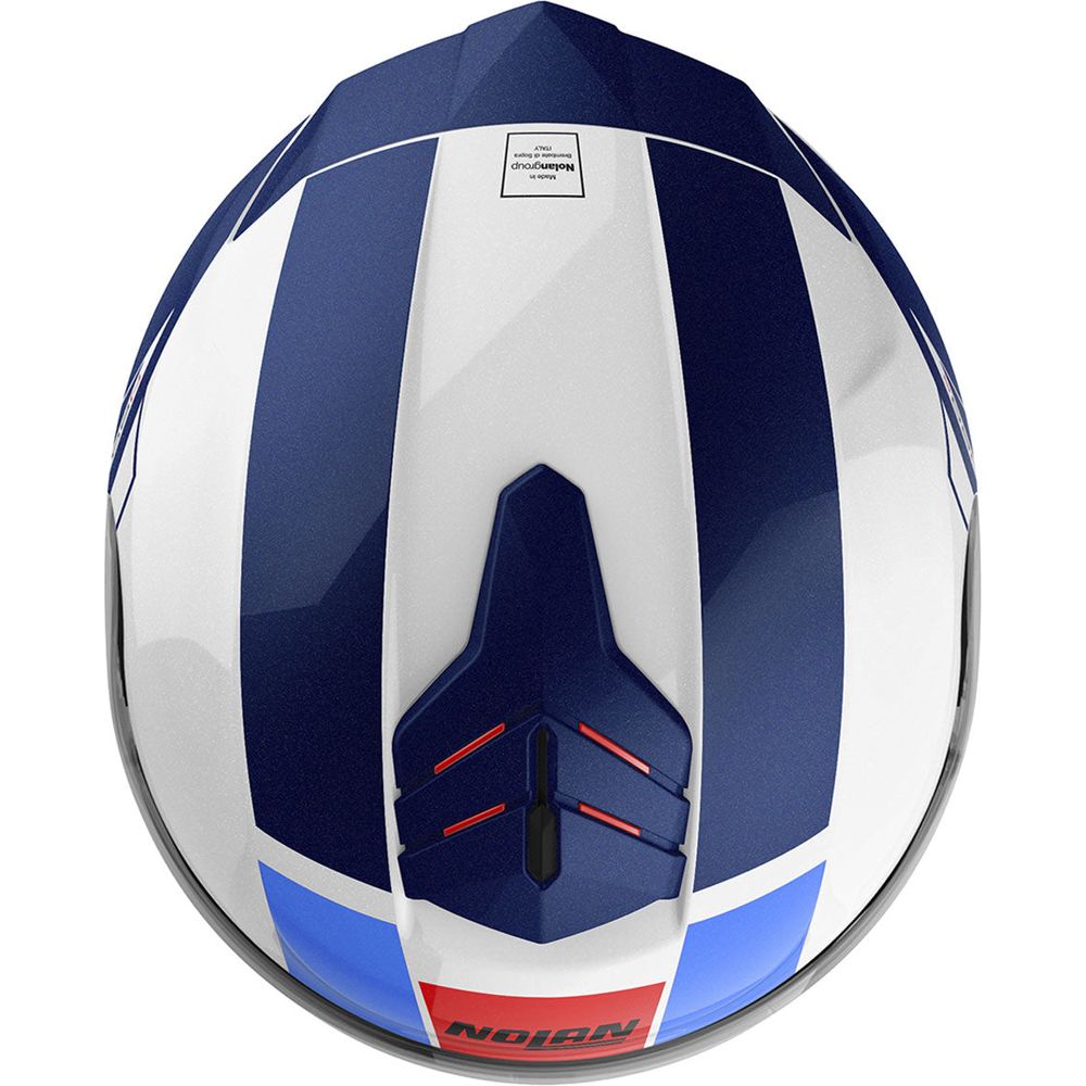 Nolan N80-8 Mandrake N-Com Full Face Helmet Metal White / Blue / Red (Image 4) - ThrottleChimp