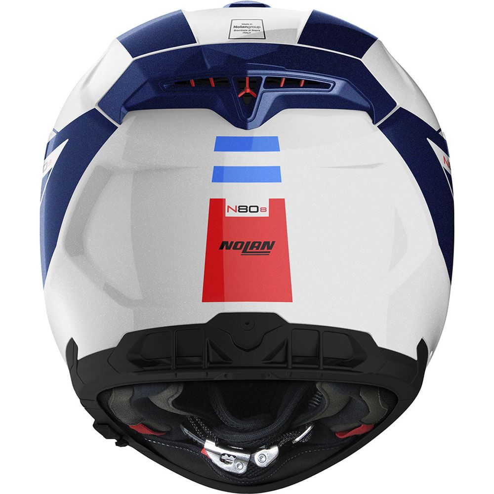 Nolan N80-8 Mandrake N-Com Full Face Helmet Metal White / Blue / Red (Image 5) - ThrottleChimp