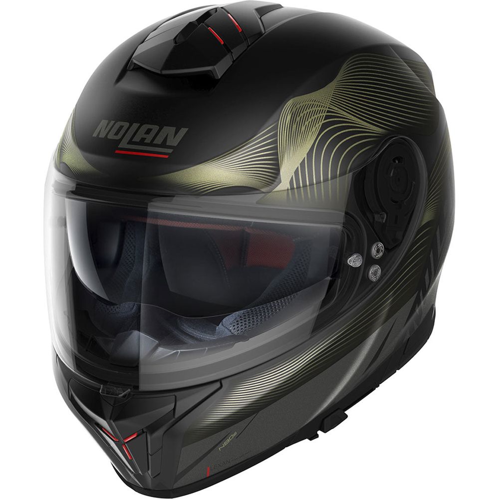 Nolan N80-8 Powerglide N-Com Full Face Helmet Flat Black / Gold FREE 1 YEAR Returns, FREE UK Delivery | ThrottleChimp