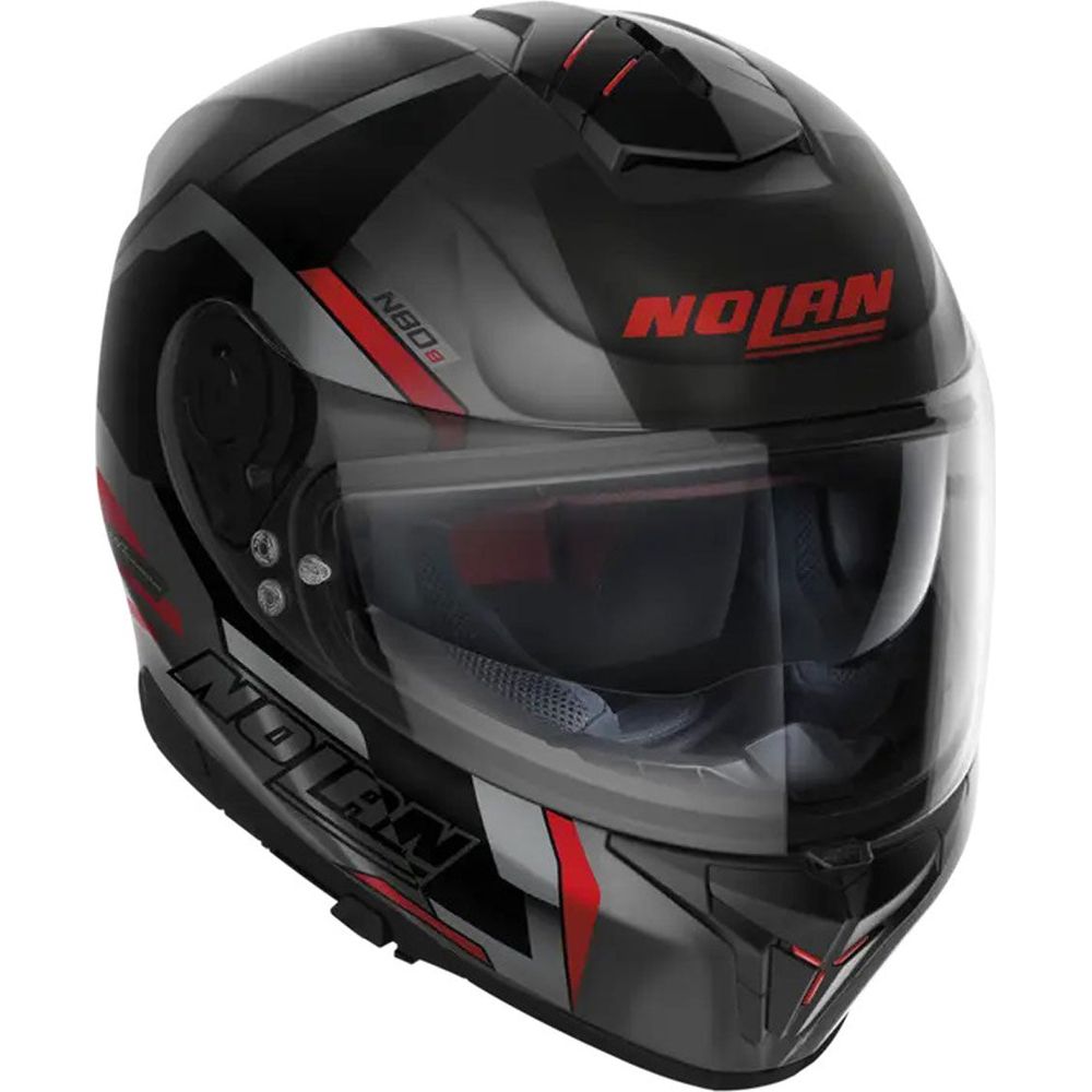 Nolan N80-8 Wanted N-Com Full Face Helmet Flat Lava / Red (Image 3) - ThrottleChimp