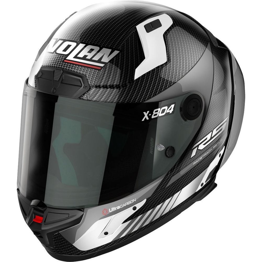 Nolan X-804 RS Ultra Carbon Hot Lap Full Face Helmet Carbon / White - ThrottleChimp