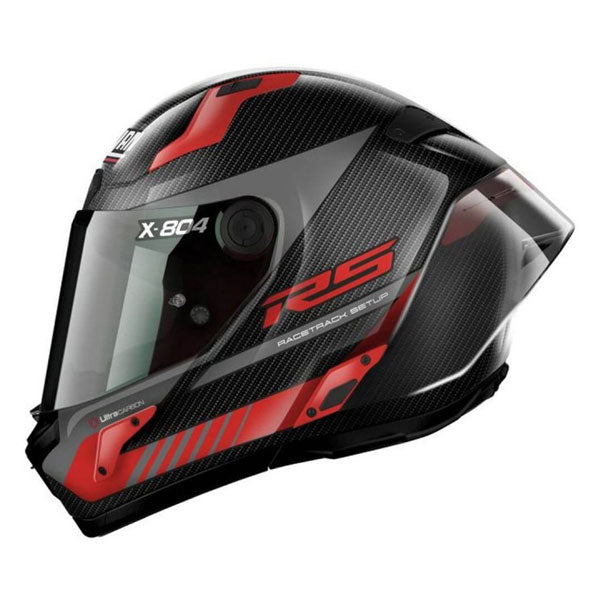 Nolan X-804 RS Ultra Carbon Hot Lap Full Face Helmet Carbon / Red (Image 4) - ThrottleChimp