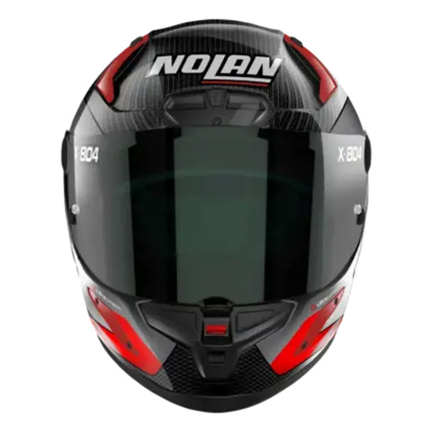 Nolan X-804 RS Ultra Carbon Hot Lap Full Face Helmet Carbon / Red (Image 2) - ThrottleChimp