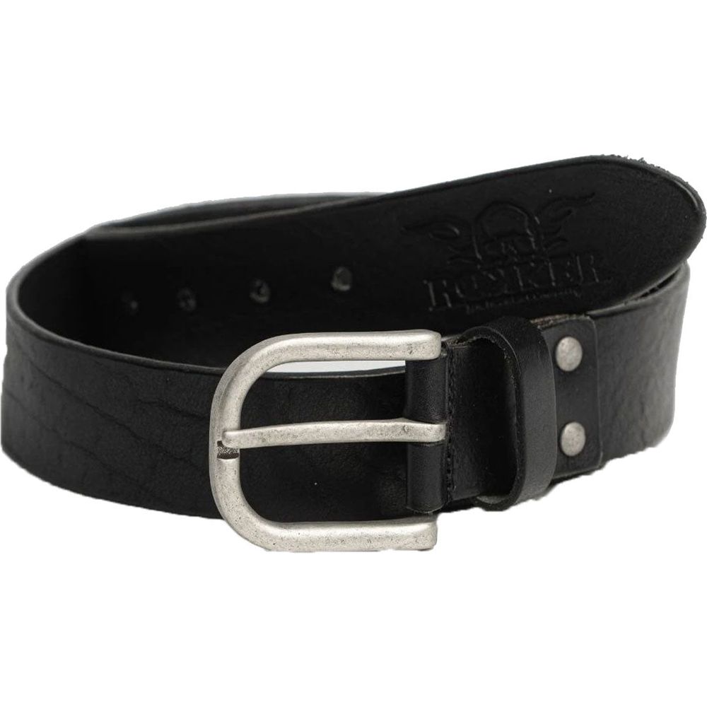 Rokker Oakland Leather Belt Black - ThrottleChimp