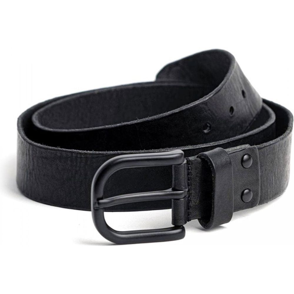 Rokker Oakland Leather Belt Black / Black - ThrottleChimp