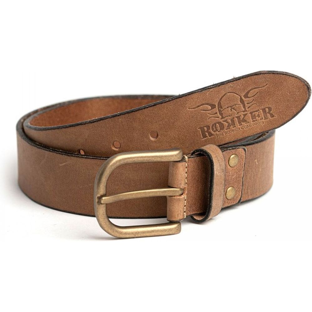 Rokker Oakland Leather Belt Light Brown - ThrottleChimp