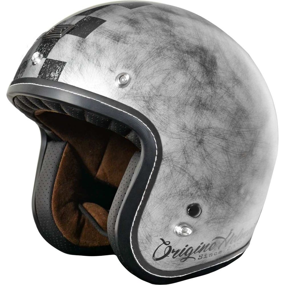 Origine Primo ECE 22.05 Open Face Helmet Scacco Silver - ThrottleChimp