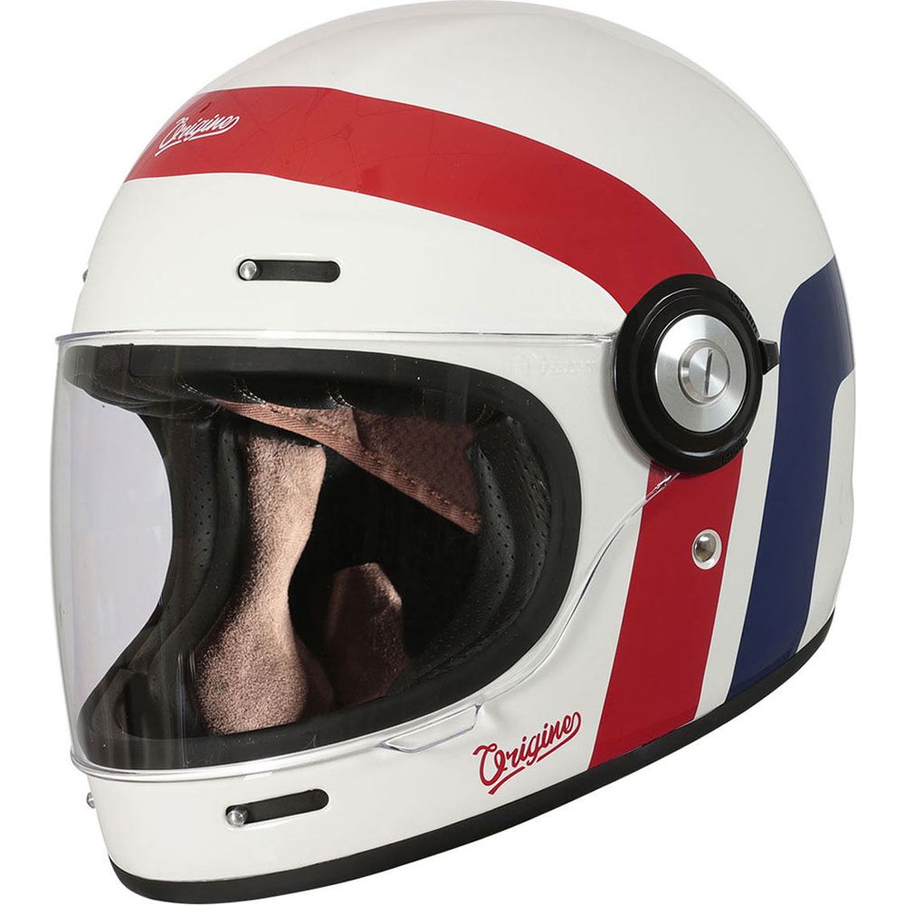 Origine Vega ECE 22.06 Full Face Helmet Great Gloss White / Red / Blue - ThrottleChimp