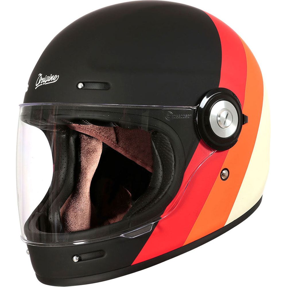 Origine Vega ECE 22.06 Full Face Helmet Primitive Matt Black / Orange / Red / Cream - ThrottleChimp