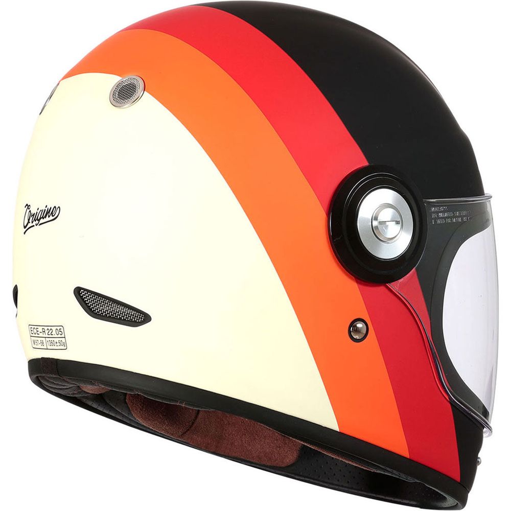 Origine Vega ECE 22.06 Full Face Helmet Primitive Matt Black / Orange / Red / Cream (Image 2) - ThrottleChimp