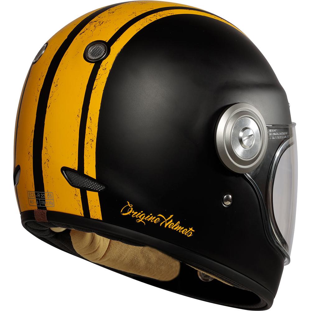 Origine Vega ECE 22.05 Full Face Helmet Custom Black / Yellow (Image 2) - ThrottleChimp