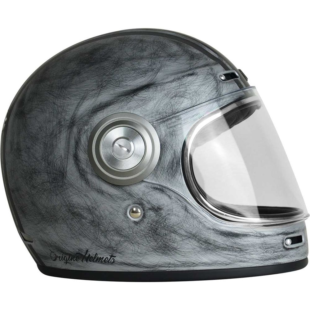 Origine Vega ECE 22.05 Full Face Helmet Custom Silver / Black (Image 2) - ThrottleChimp