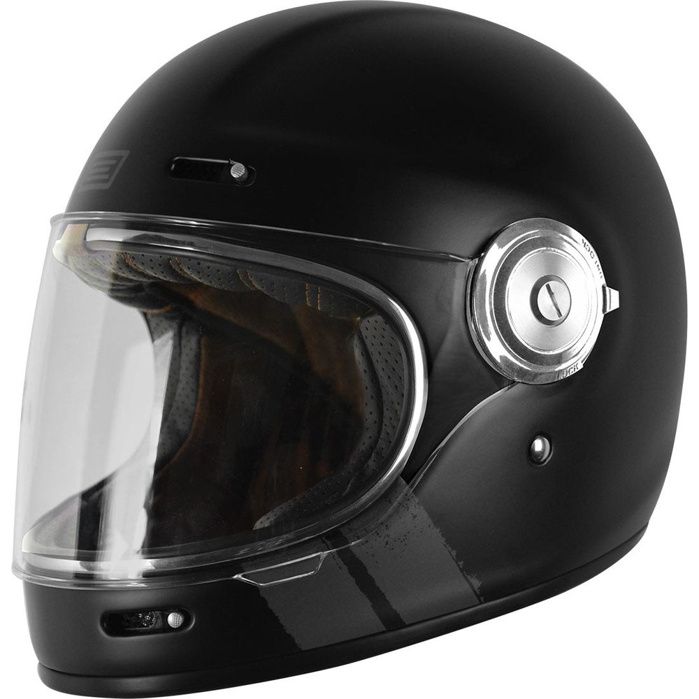 Origine Vega ECE 22.05 Full Face Helmet Stripe Matt Black / Grey - ThrottleChimp