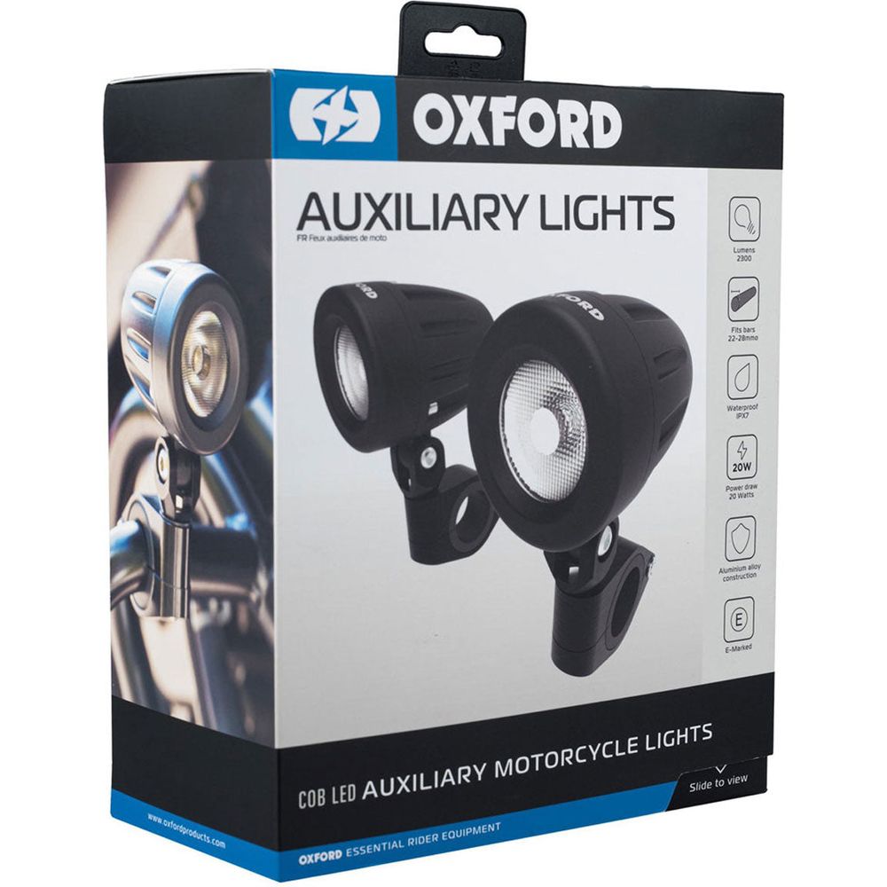 Oxford 10W Auxiliary LED Light Set Black - ThrottleChimp