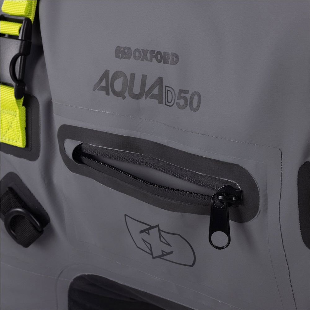 Oxford Aqua D50 Duffle Bag Black / Grey / Fluo Yellow - 50 Litres (Image 5) - ThrottleChimp