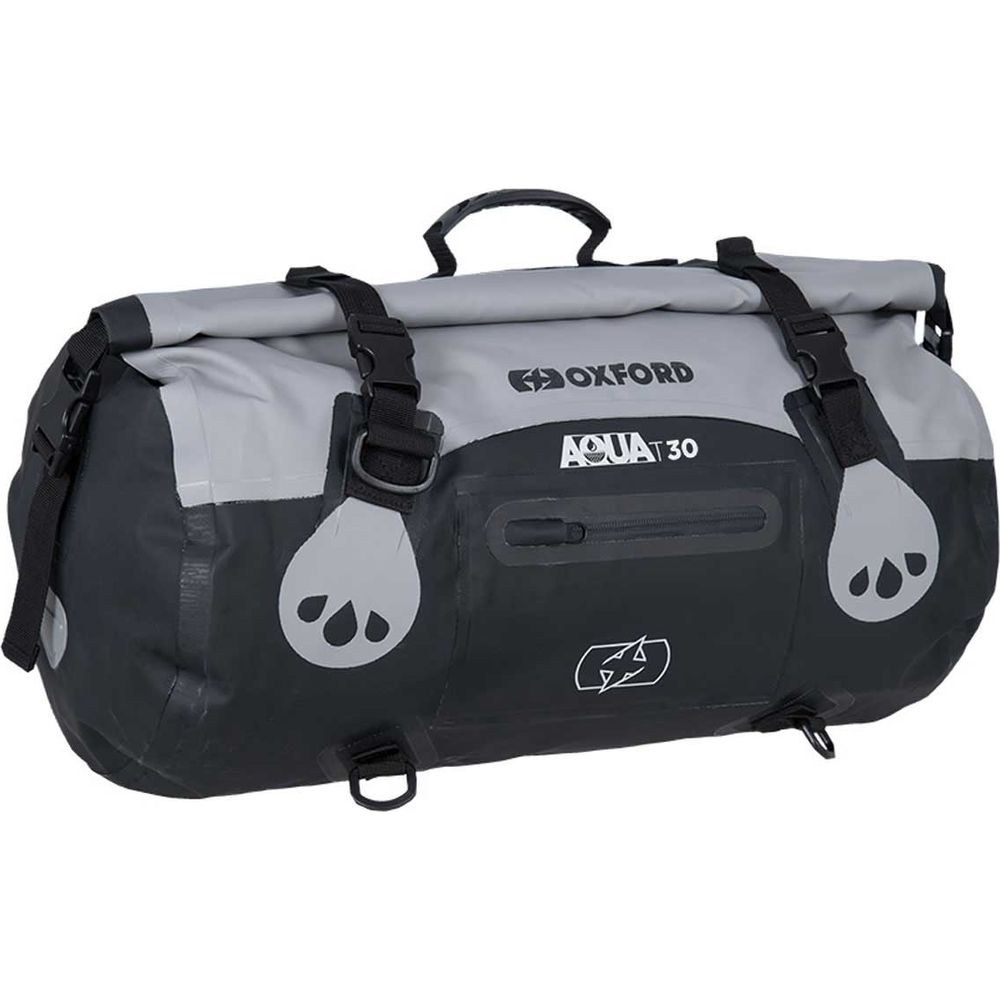 Oxford Aqua T30 Roll Bag Grey / Black - 30 Litres (Image 2) - ThrottleChimp