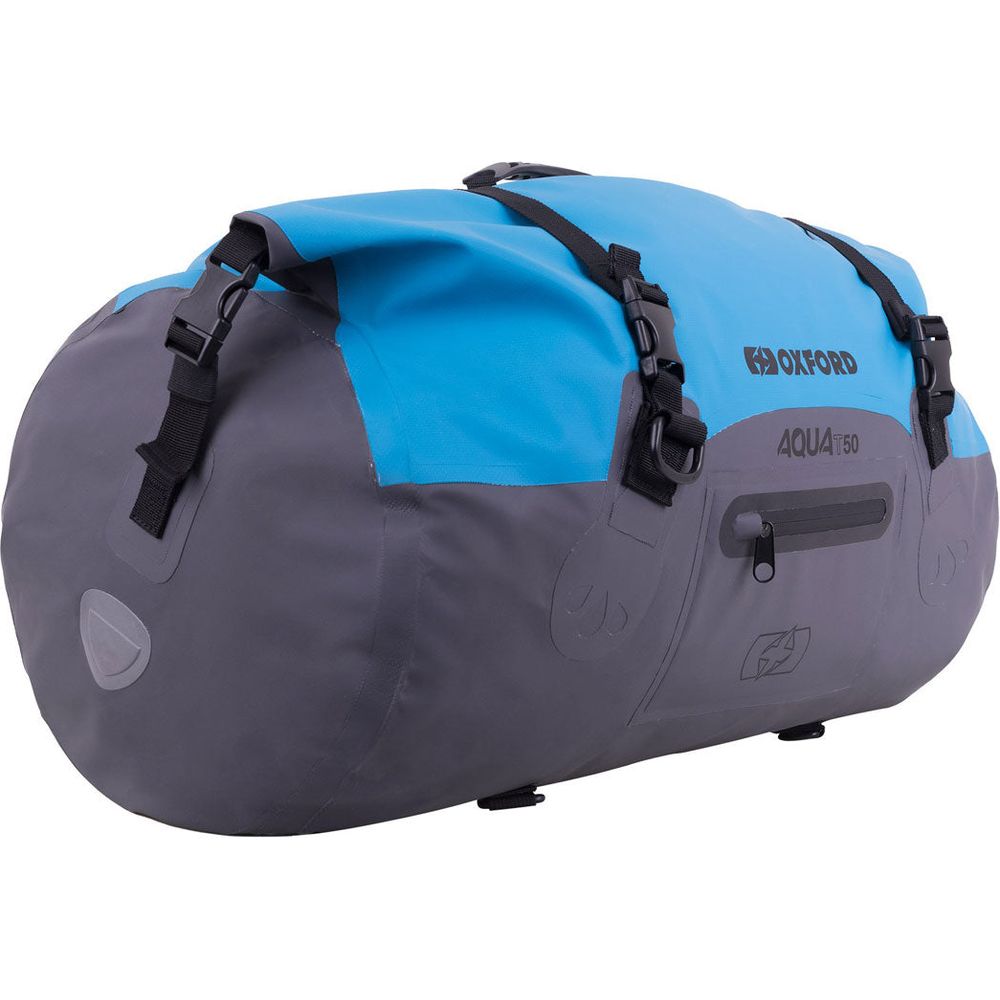 Oxford Aqua T50 Roll Bag Blue / Grey - 50 Litres (Image 2) - ThrottleChimp