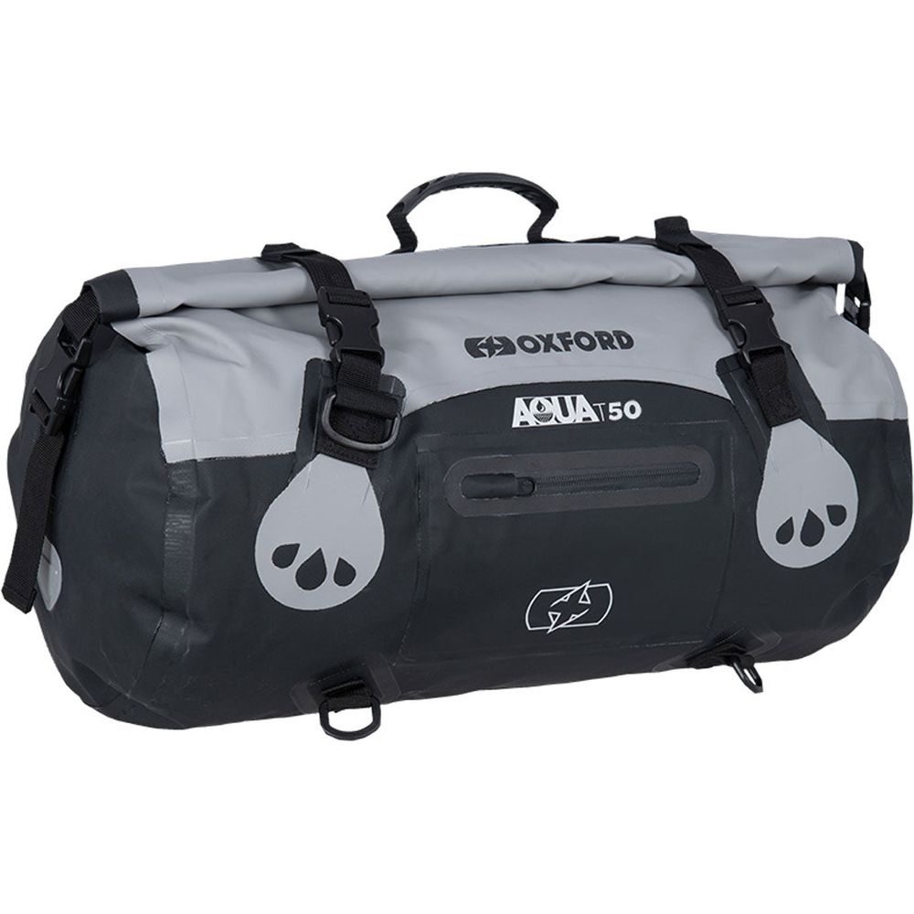 Oxford Aqua T50 Roll Bag Grey / Black - 50 Litres (Image 2) - ThrottleChimp