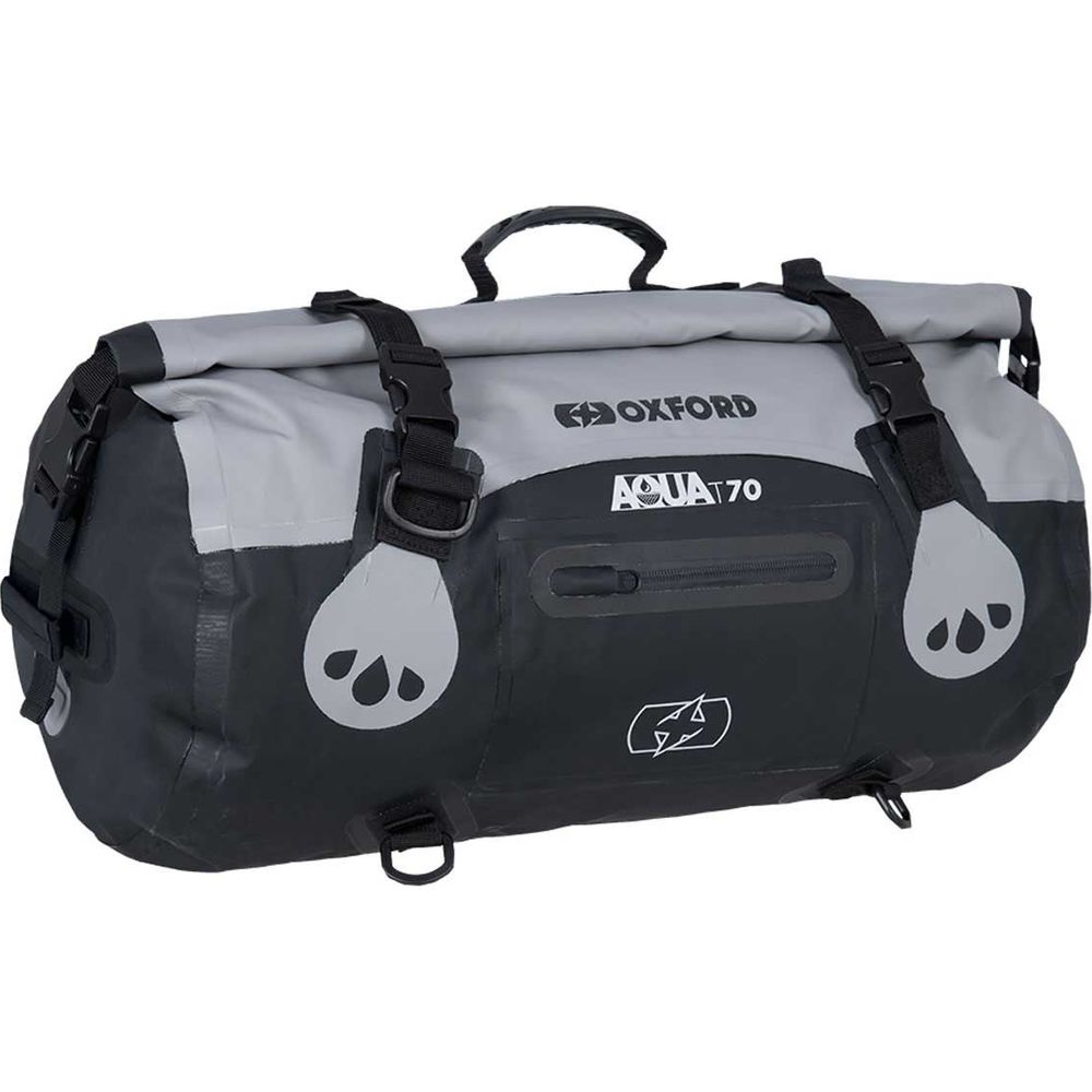 Oxford Aqua T70 Roll Bag Grey / Black - 70 Litres (Image 2) - ThrottleChimp