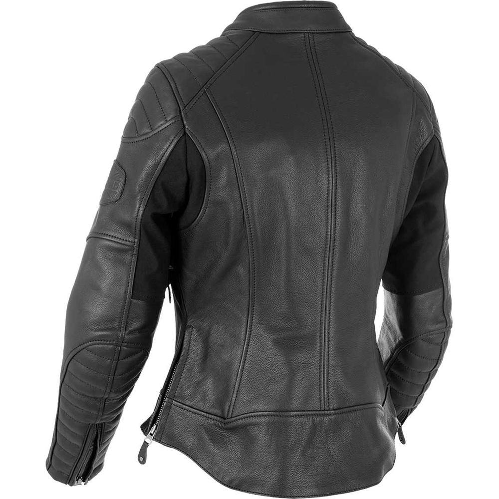 Oxford Beckley Ladies Leather Jacket Black (Image 2) - ThrottleChimp