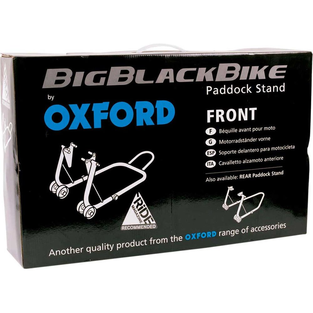 Oxford Big Black Bike Front Paddock Stand (Image 2) - ThrottleChimp