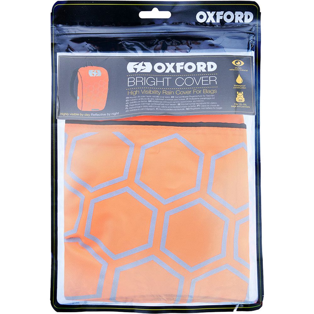 Oxford Waterproof Bright Backpack Cover Orange (Image 2) - ThrottleChimp