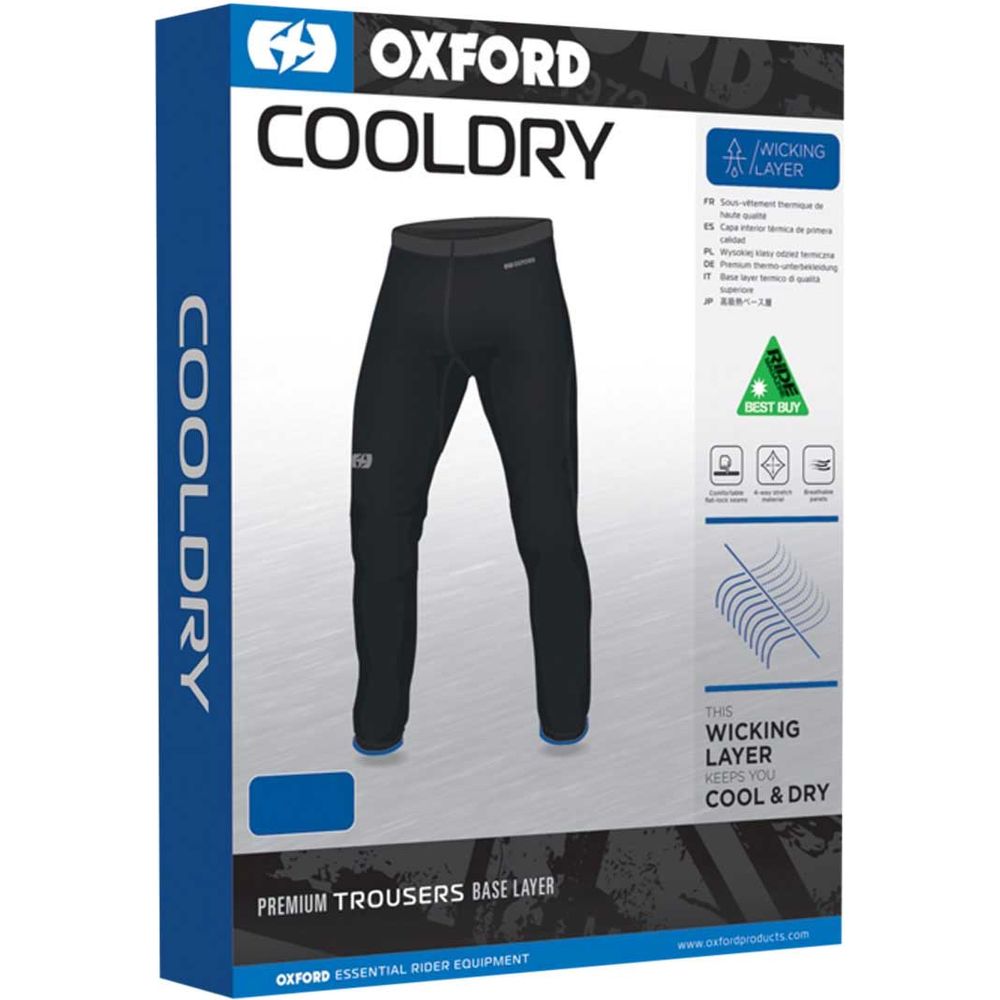 Oxford Cool Dry Wicking Base Layer Trouser Black (Image 2) - ThrottleChimp