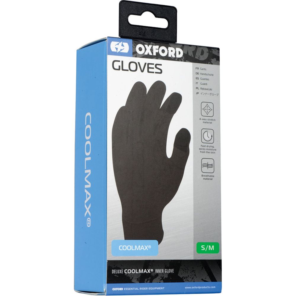 Oxford Coolmax Gloves Black (Image 2) - ThrottleChimp