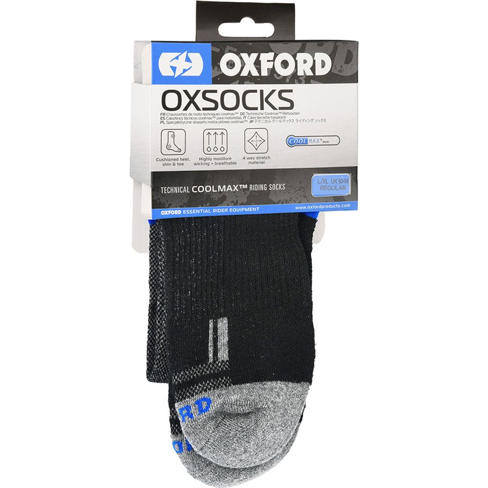 Oxford Coolmax Oxsocks Black (Image 2) - ThrottleChimp