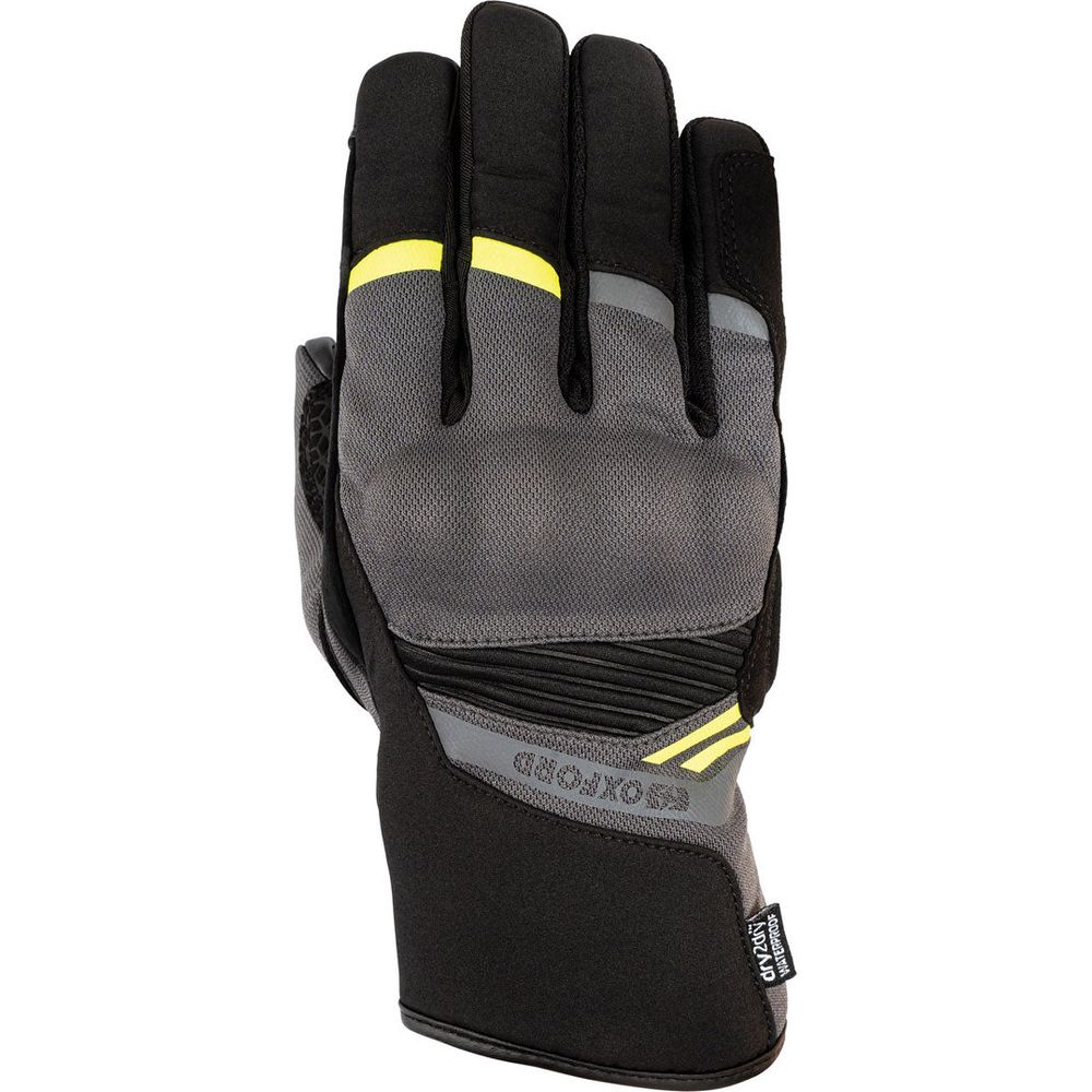 Oxford Dakar 1.0 Dry2Dry Textile Gloves Charcoal / Yellow - ThrottleChimp