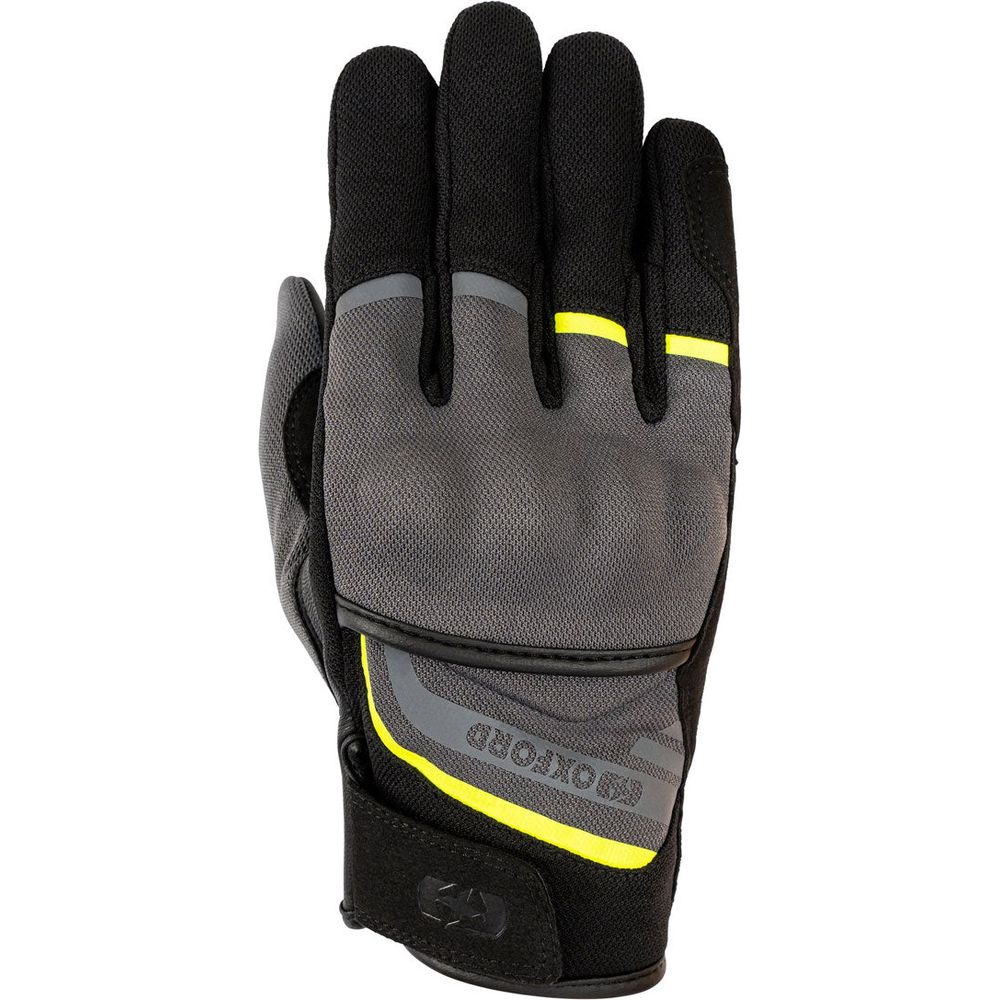 Oxford Dakar 1.0 Textile Gloves Charcoal / Yellow - ThrottleChimp