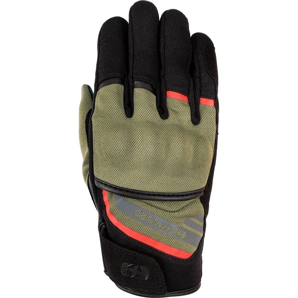 Oxford Dakar 1.0 Textile Gloves Green / Red - ThrottleChimp