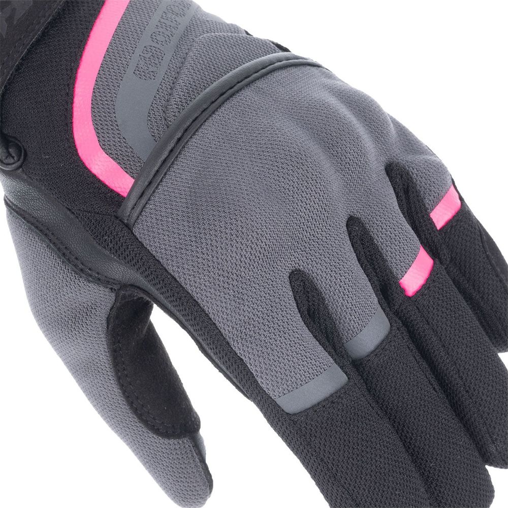 Oxford Dakar 1.0 Ladies Textile Gloves Charcoal / Pink (Image 3) - ThrottleChimp