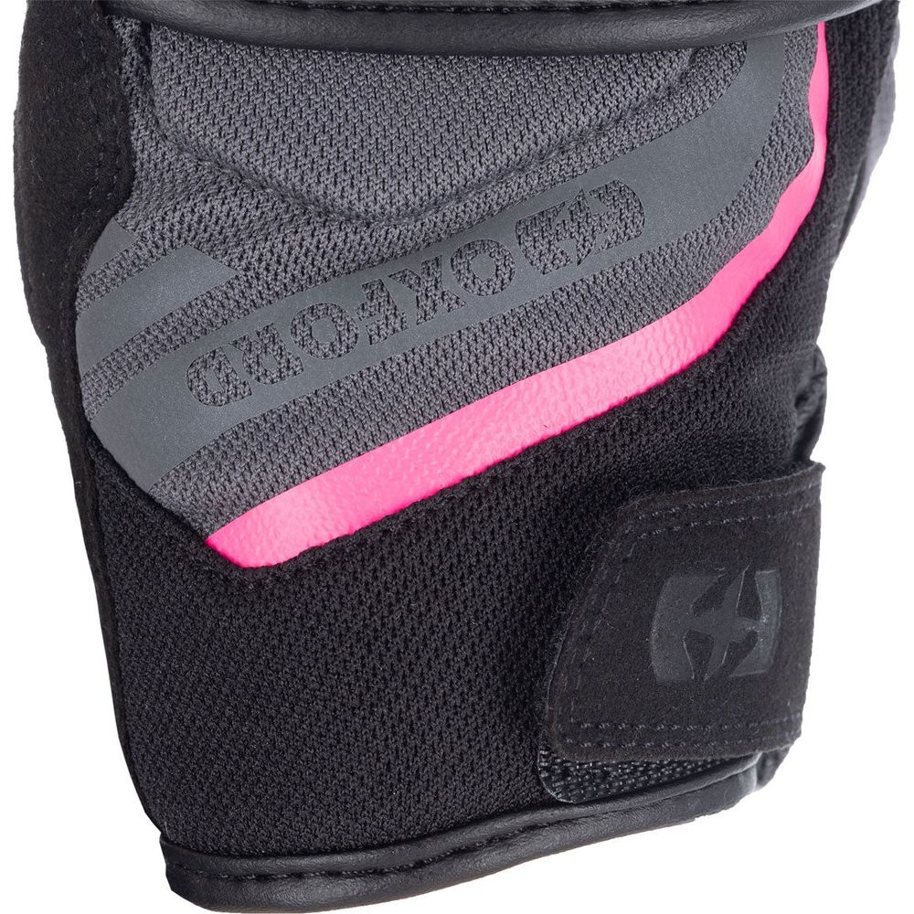 Oxford Dakar 1.0 Ladies Textile Gloves Charcoal / Pink (Image 4) - ThrottleChimp