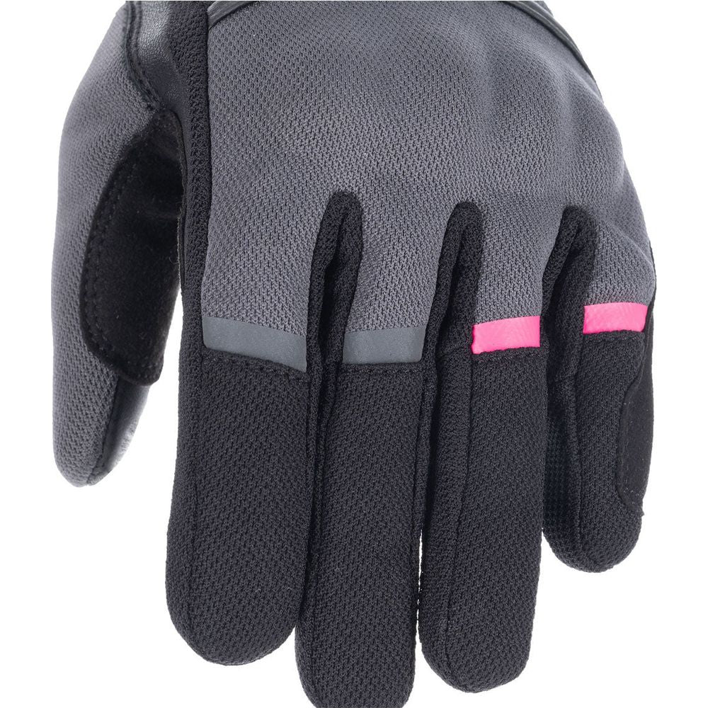 Oxford Dakar 1.0 Ladies Textile Gloves Charcoal / Pink (Image 5) - ThrottleChimp