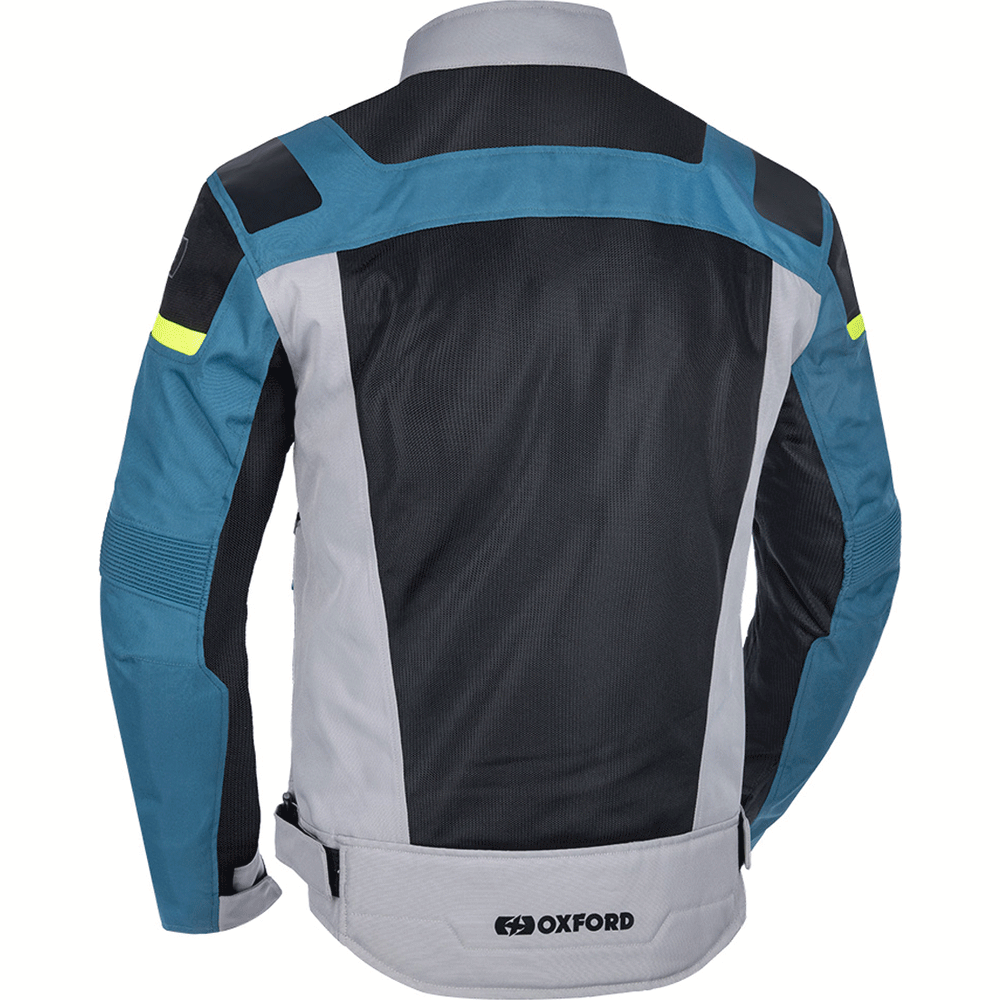 Oxford Dakar Dry2Dry Air Textile Jacket Silver / Blue / Fluo Yellow (Image 2) - ThrottleChimp