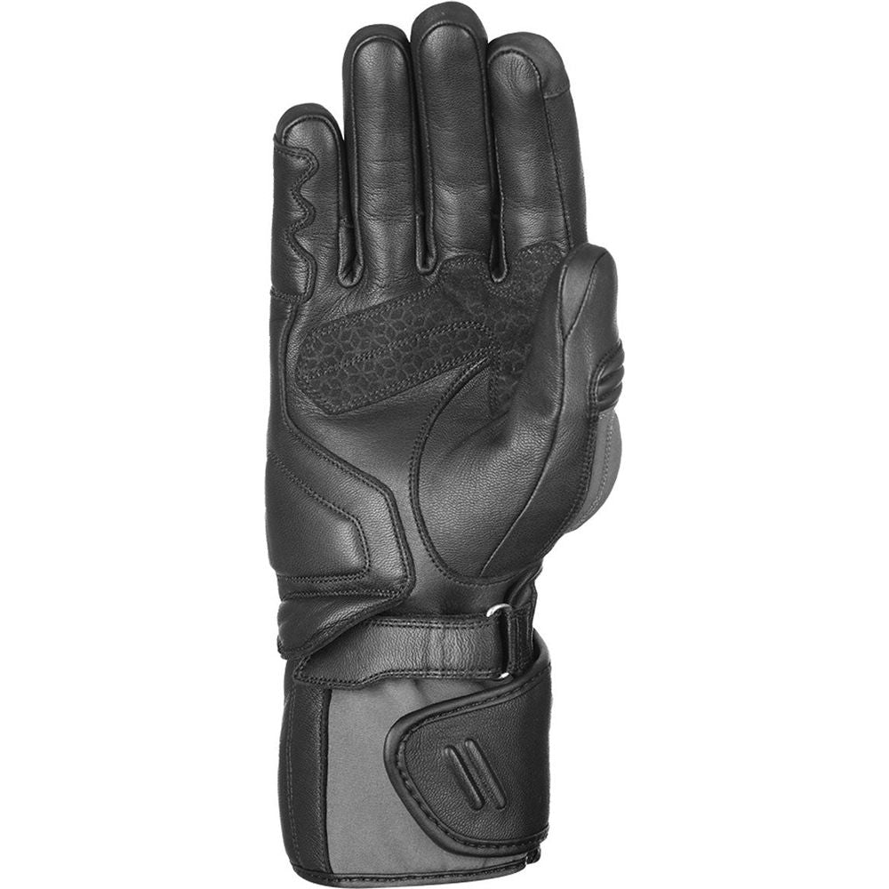 Oxford Hexham Waterproof Leather Gloves Grey / Black (Image 2) - ThrottleChimp