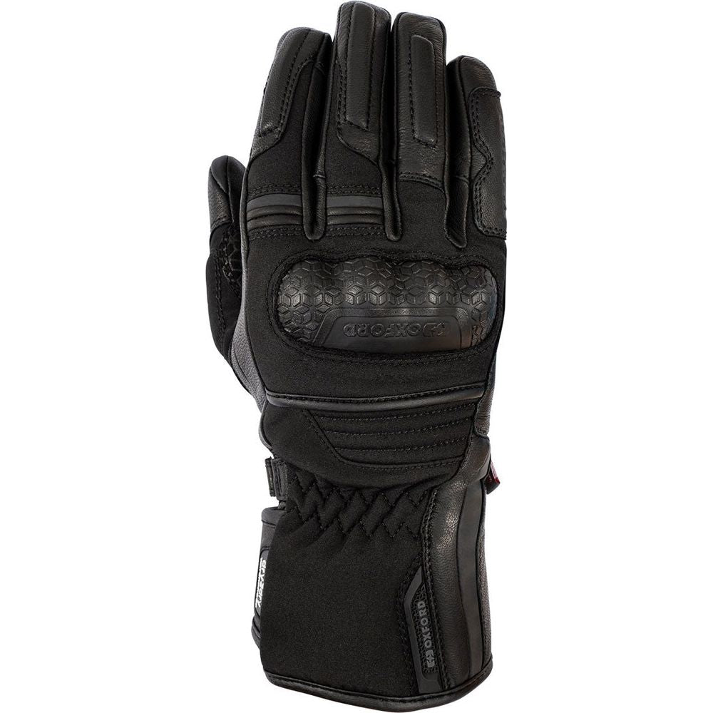 Oxford Hexham Waterproof Ladies Leather Gloves Tech Black - ThrottleChimp