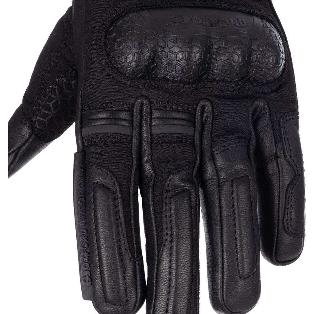 Oxford Hexham Waterproof Ladies Leather Gloves Tech Black (Image 3) - ThrottleChimp