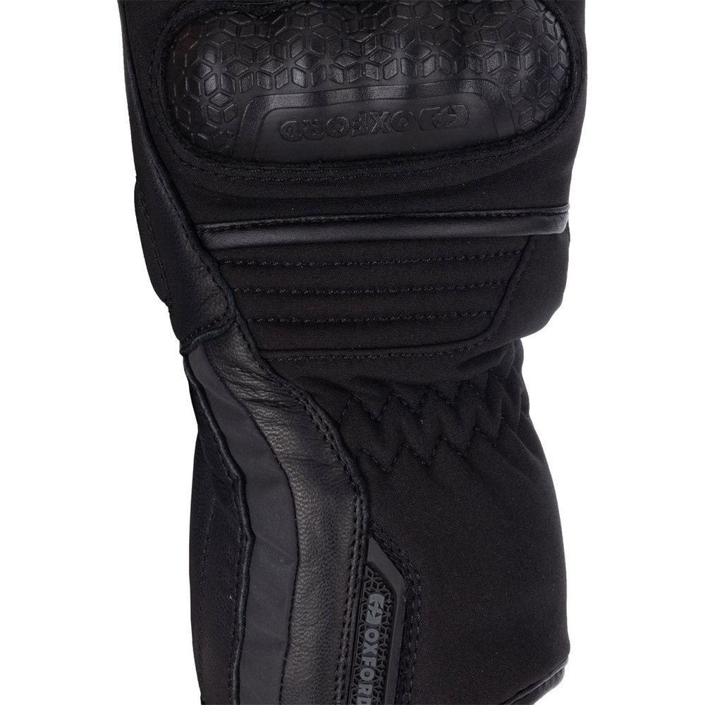 Oxford Hexham Waterproof Ladies Leather Gloves Tech Black (Image 4) - ThrottleChimp